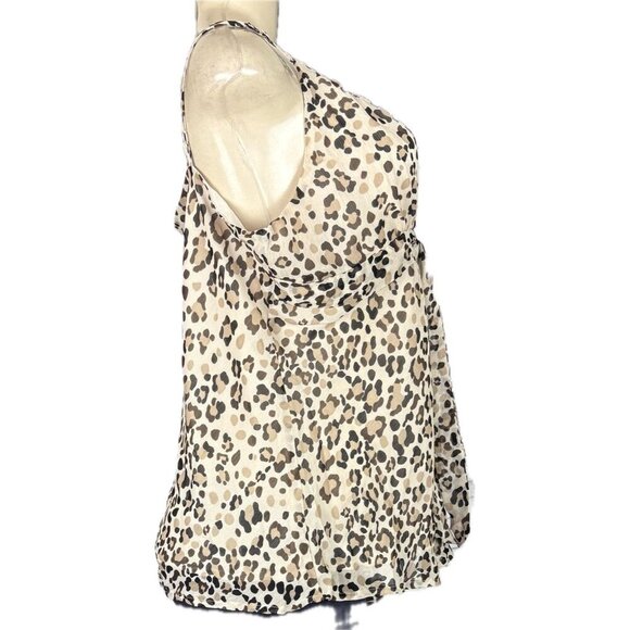 Apt 9 Beige-Brown Animal Print Tie Front Detail Lined Adjustable Strap Camisole - Picture 3 of 6
